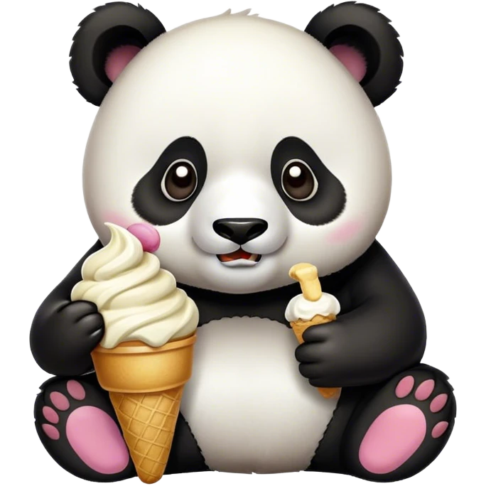 Panda eating ice cream emoji