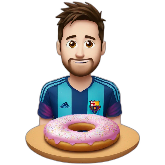 Messi qui mange un donuts emoji