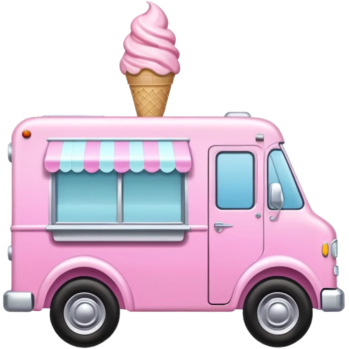 Create a pink ice cream truck on the side emoji