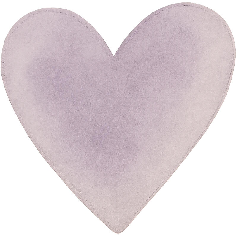 purple heart, watercolor art style, soft edges, no text emoji