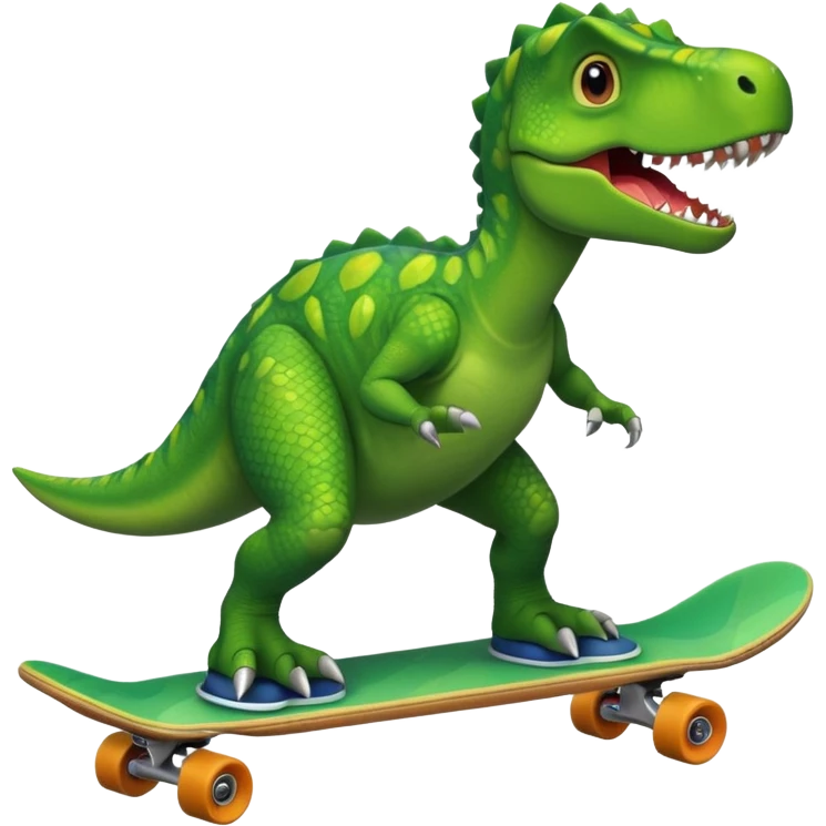 Dinosaur on a skateboard emoji
