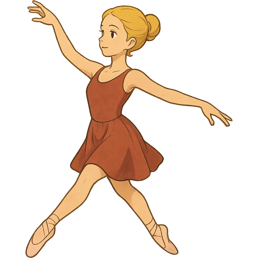 Dana Dawson with blond hair in a chignon, dance pose emoji