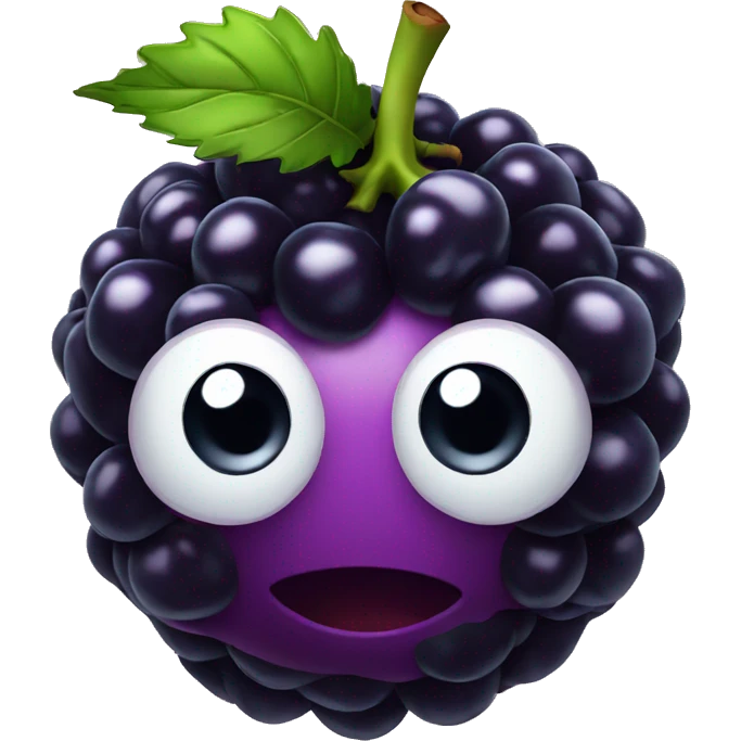 blackberry fruit with surprise face emoji