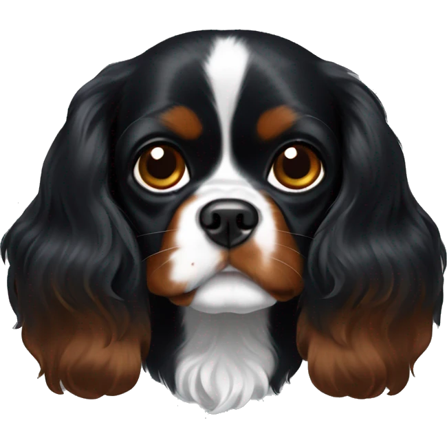 black Cavalier King Charles spaniel. No white or brown spots emoji