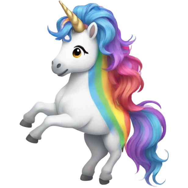 Unicorn tossing rainbow hair  emoji