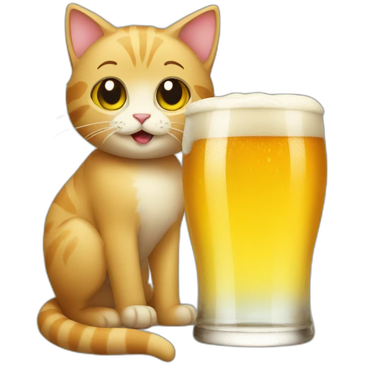 Cat drink beer emoji