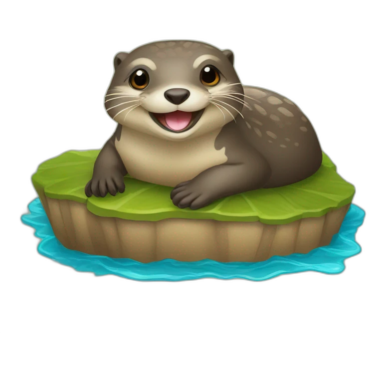 Loutre sur tortue  emoji