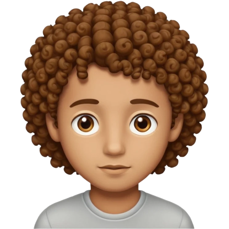 Brown boy with curly hair emoji