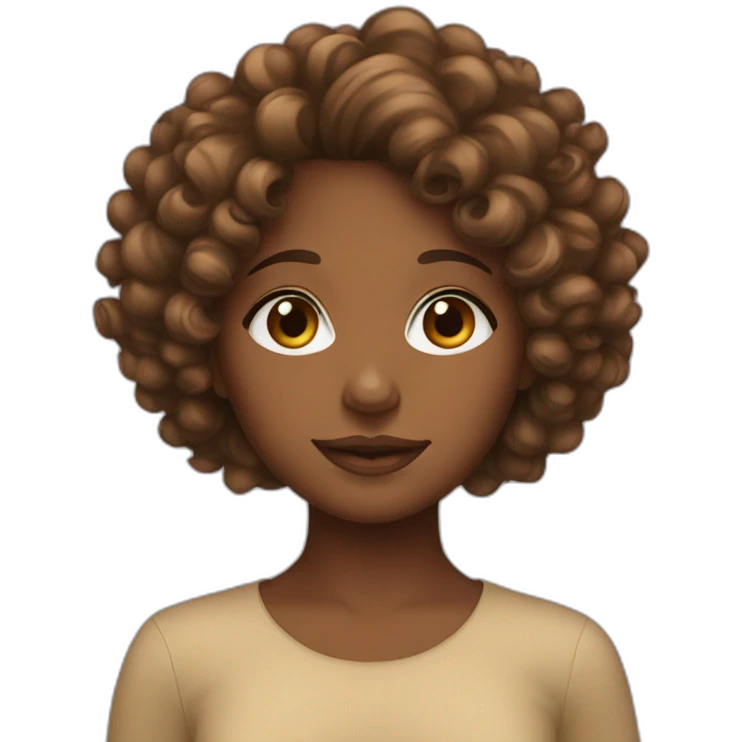 Brown girl with curly hair emoji
