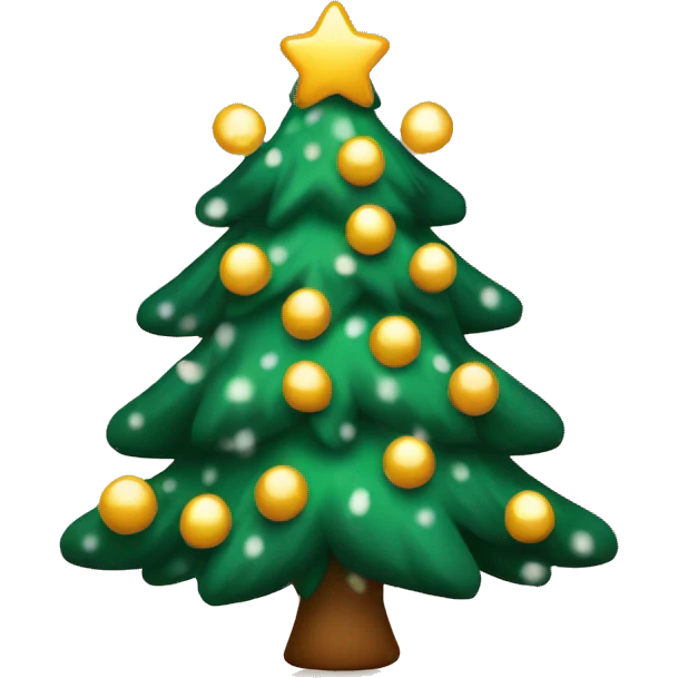 Christmas tree with warm lights and snow  emoji