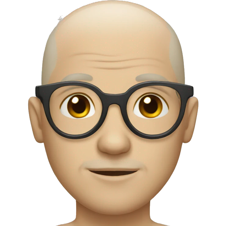 White bald person with glasses and tattoos emoji