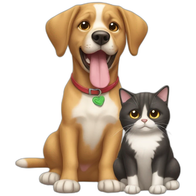 chien et un chat emoji