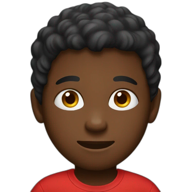 Black boy with red t shirt emoji