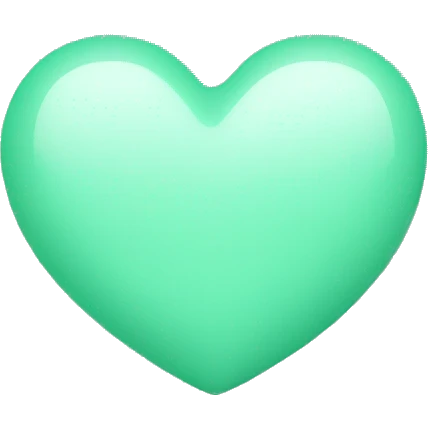 Mint green heart emoji