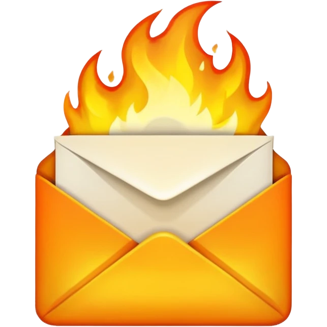 White Email with fire emoji