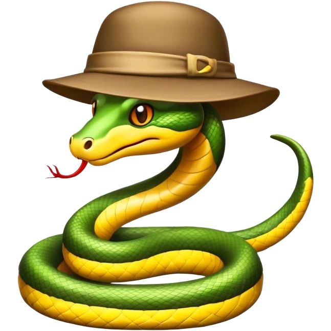 snake with a hat emoji
