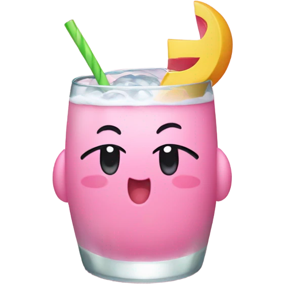 Cute Kirby soda emoji