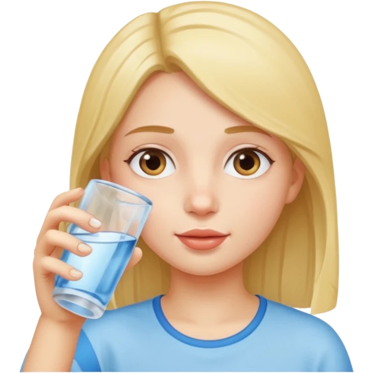 a girl drinking water emoji