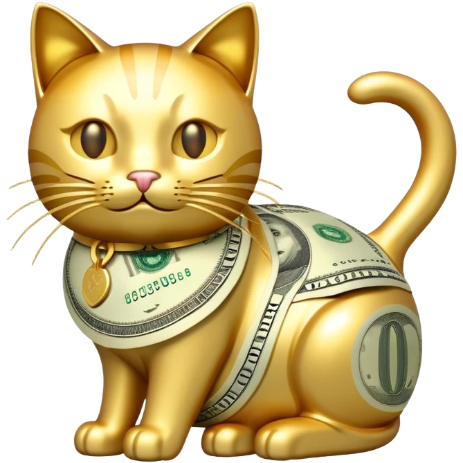 Cat made of money emoji