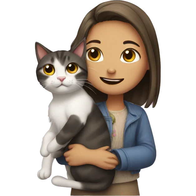 CAT AND GIRL emoji
