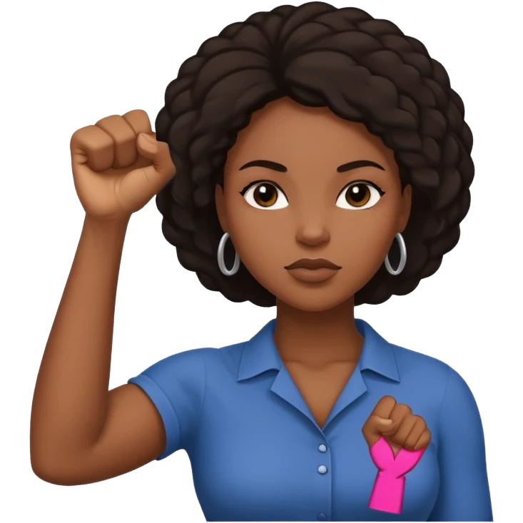 this is just a fucking white girl what this has to do with intersectional femnisim?
I need a raised fist of a black women including smybol (like female symbl) of feminism  emoji