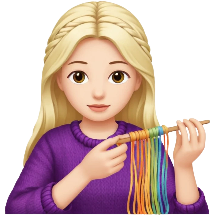 Una persona tejiendo  emoji