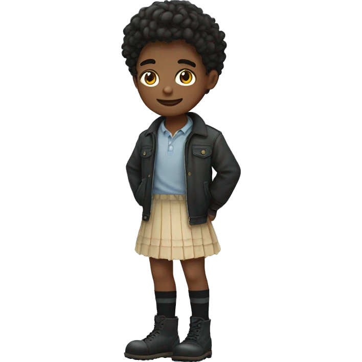 boy wearing a skirt and thigh highs, Cute emoji