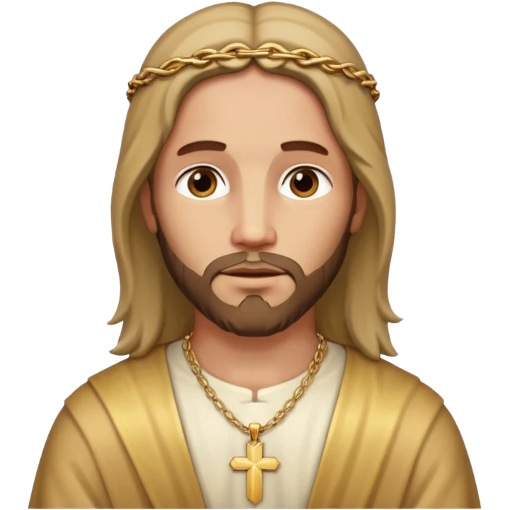 Jesus avec un collier avec une croix emoji