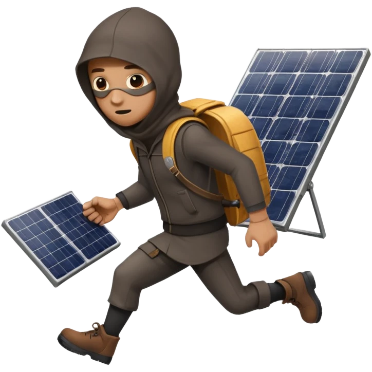 A thief is steal a solar panel emoji