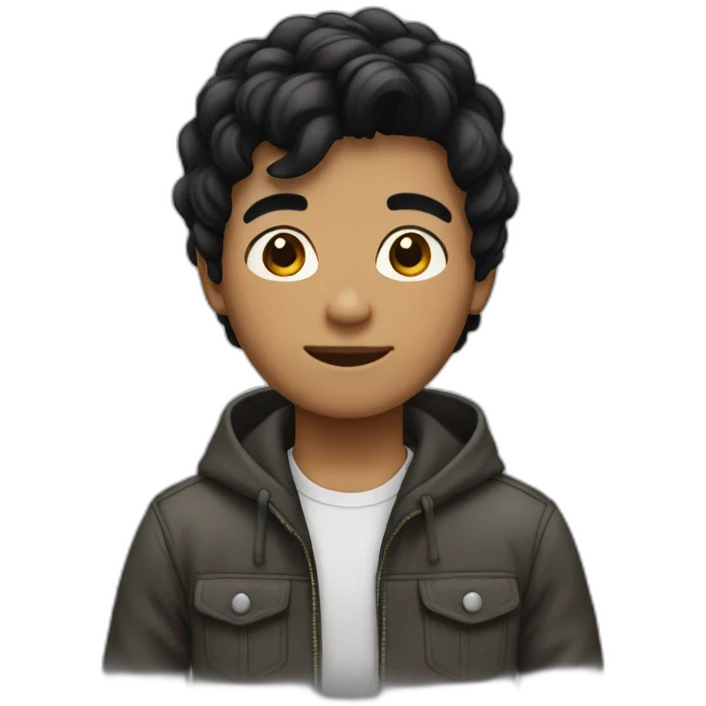 boy black hair emoji
