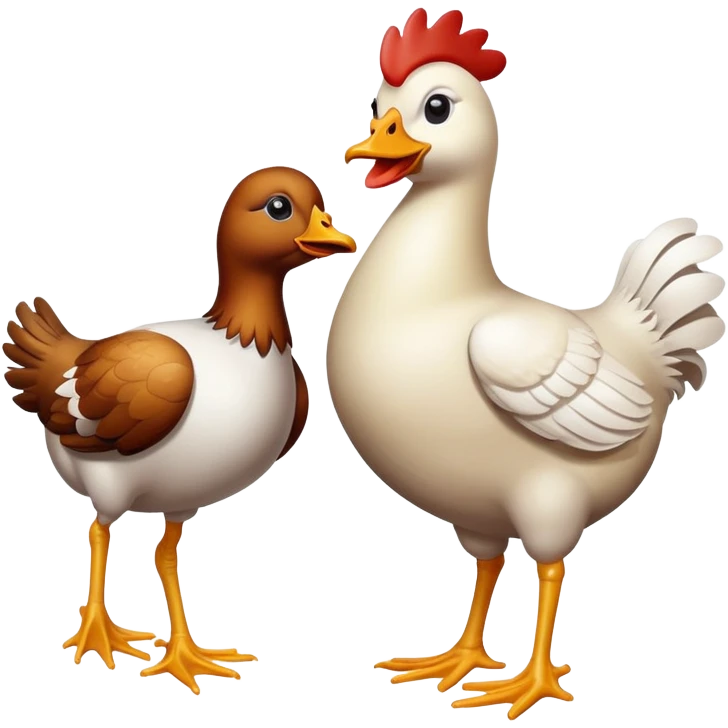 Chicken with duck legs emoji
