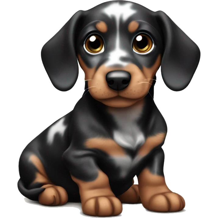 Black merle mini dachshund puppy emoji