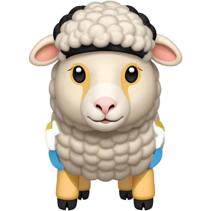Flat design style sheep emoji