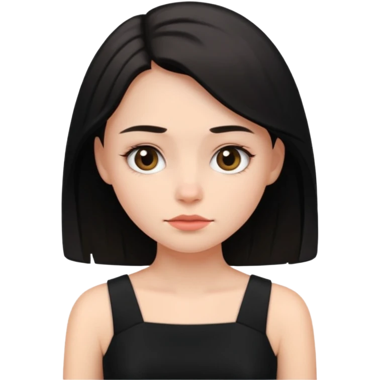 دختر زیبا با لباس مشکی کمی خسته و امیدوار  emoji