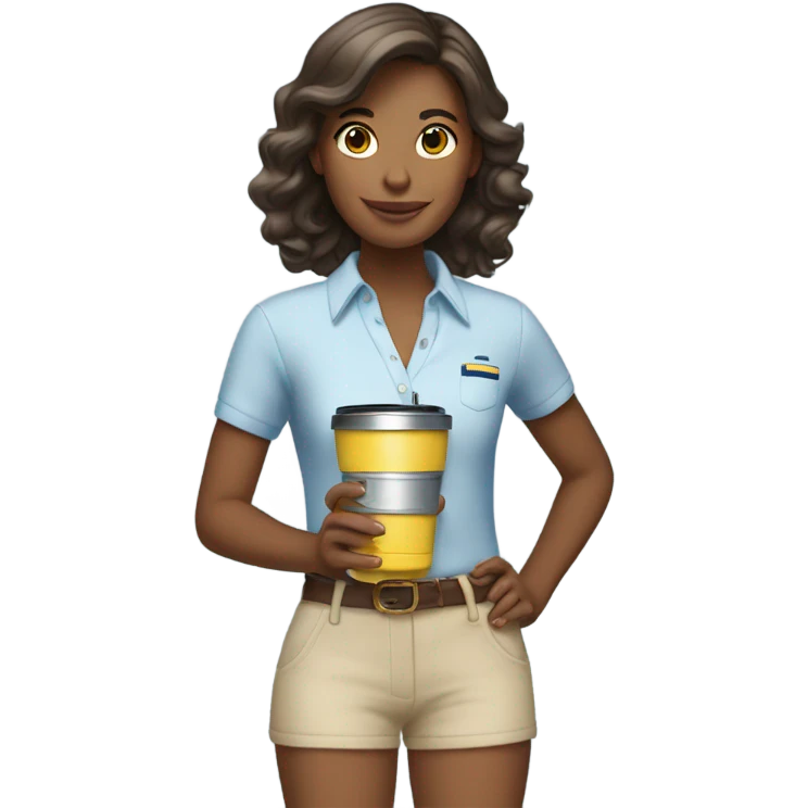 a preppy girl with a stanley emoji