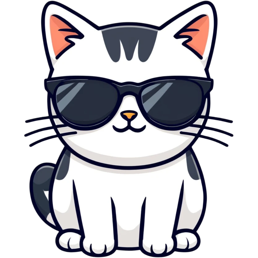 Cat with sunglasses emoji