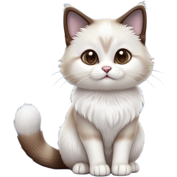cinematic-[showshoe cat]-realistic-full-body-sitting-emoji,-tail-curled-playfully-around-its-paws,-head-tilted-dramatically,-fluffy-[snowshoe cat]-fur,-simplified-yet-realistic-focused-features,-highly-detailed,-glowing-with-an-almost-sarcastic-glow emoji