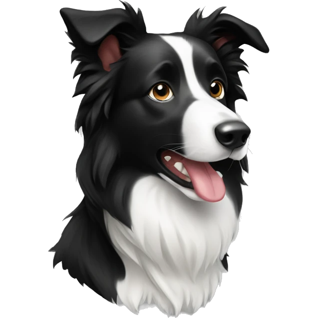 Border collie black and white emoji