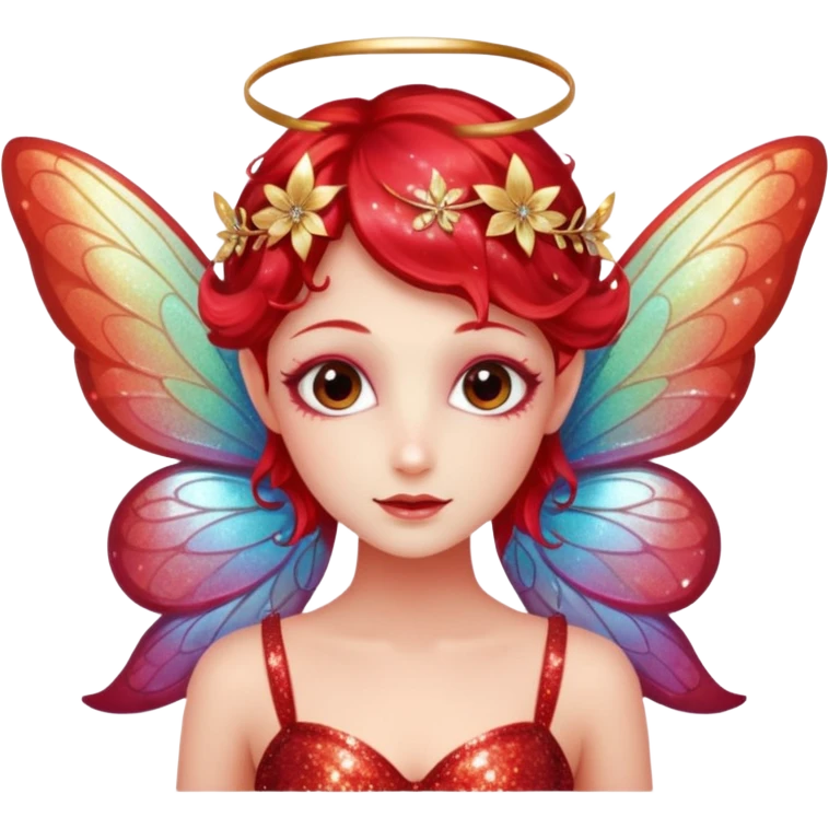 red glitter fairy emoji