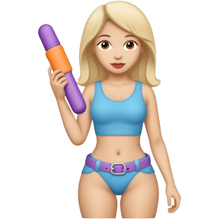 Strap on with dildo around waist female emoji