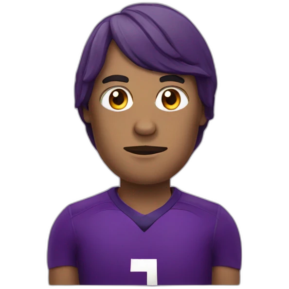 Aubergine head footballer emoji