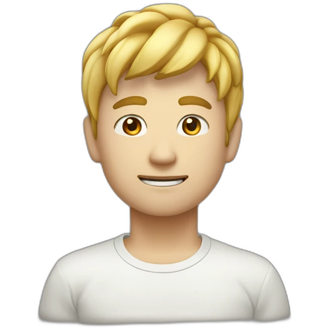 男生 白金色卷长发 唇钉 眉钉 耳钉 朋克风 emoji
