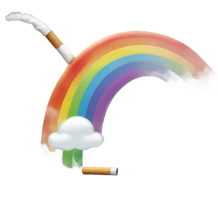 Rainbow with a cigarette  emoji
