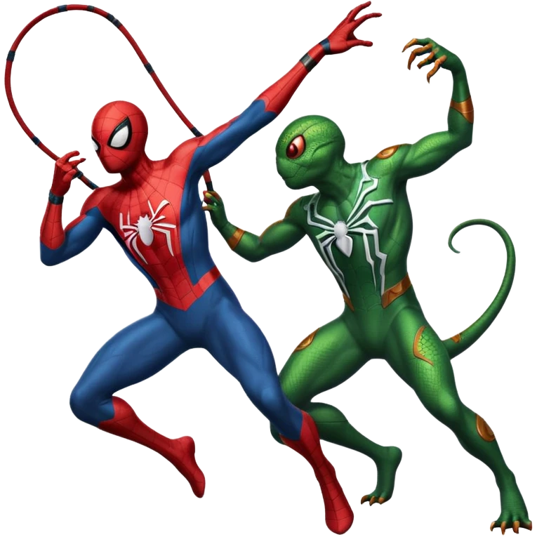 Spider-Man fighting the chameleon emoji