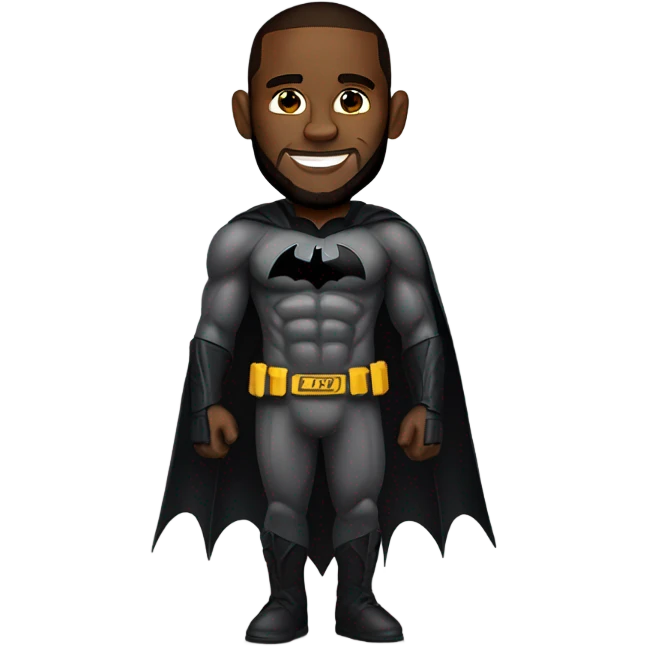 Lebron wearing Batman costume emoji
