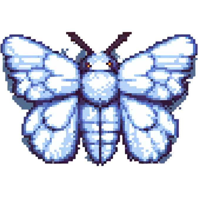 pixel art fluffy moth emoji