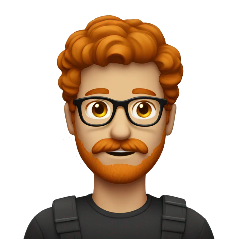 Redhead man glasses mustache  emoji