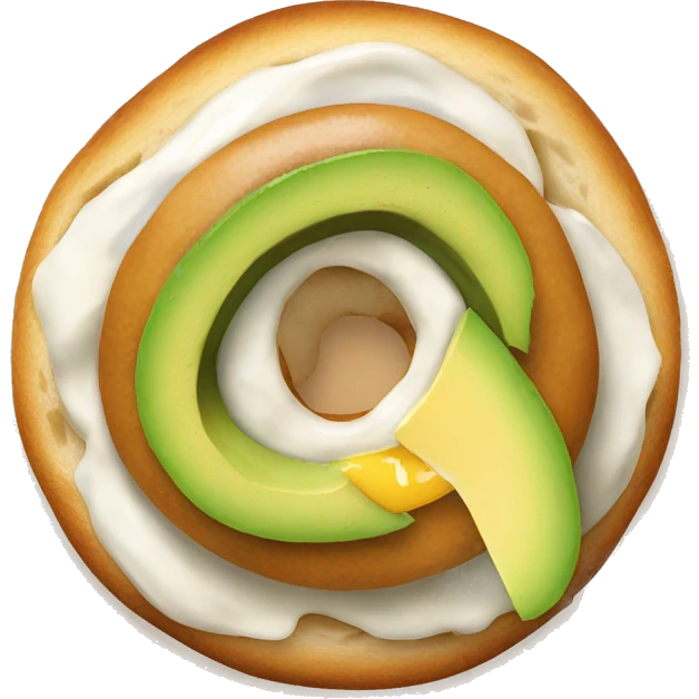 Bagel with avocado and egg on top emoji