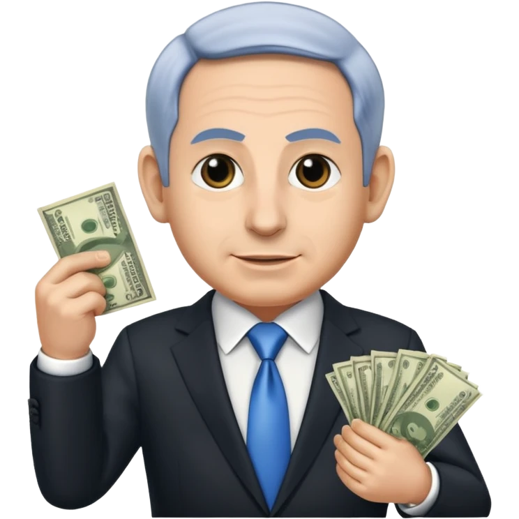 Netanyahu offering money emoji