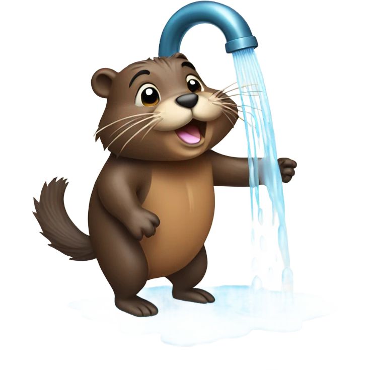 a beaver taking a shower emoji